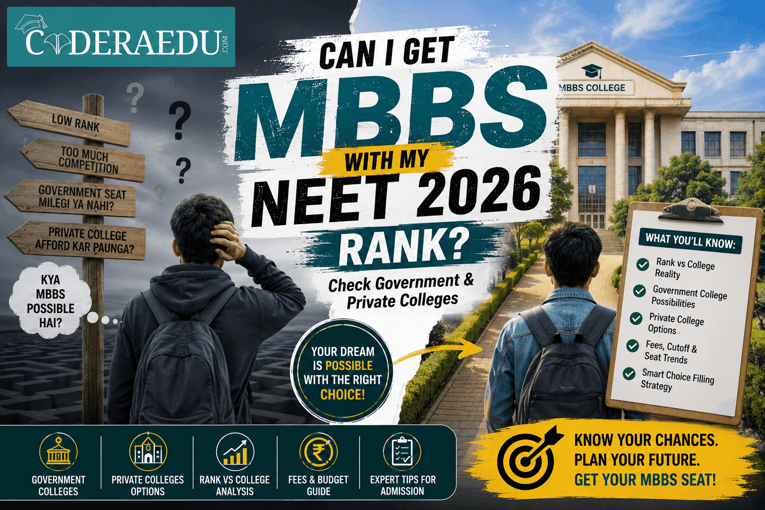 Student checking MBBS admission chances with NEET UG 2026 rank
