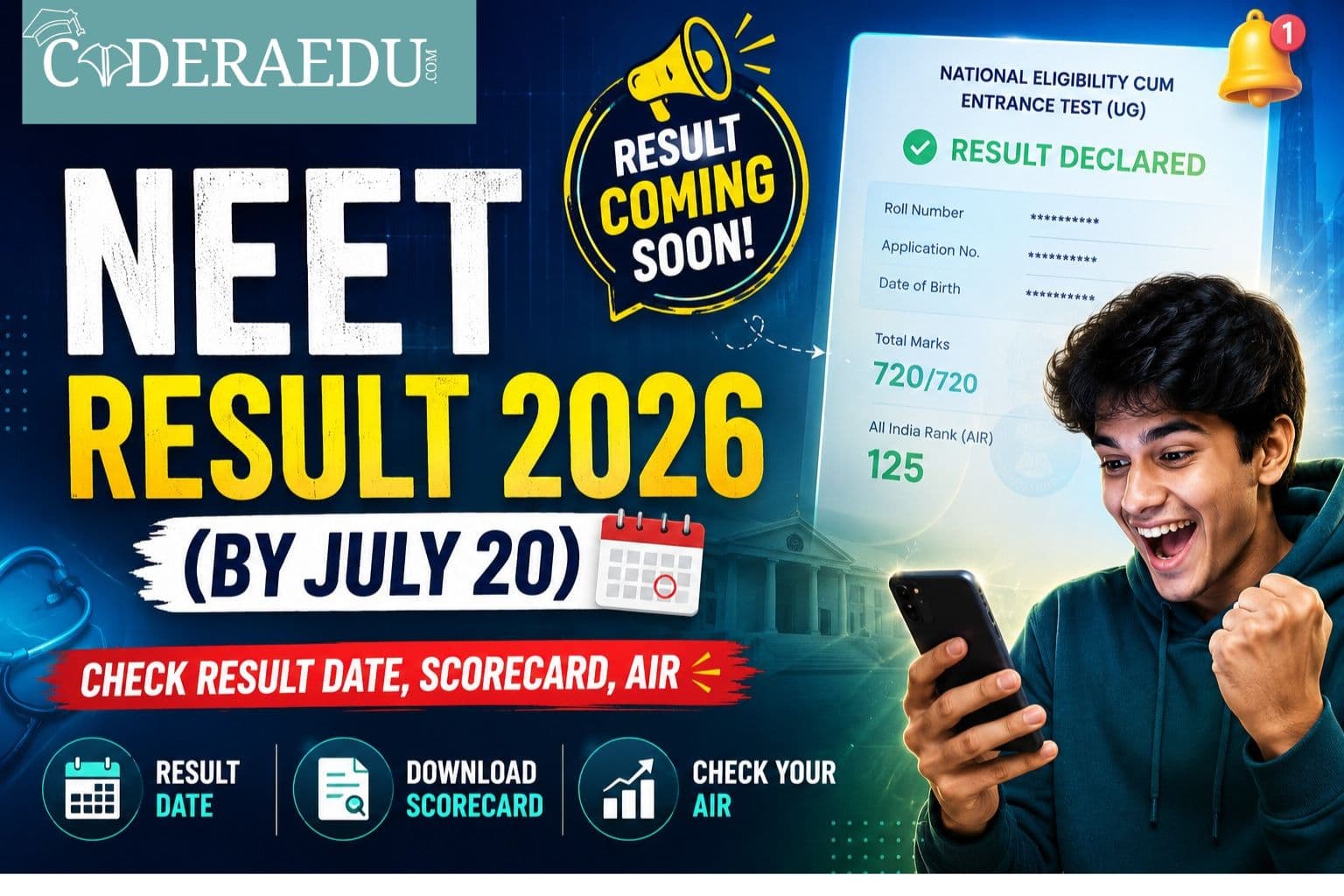 NEET Result 2026: Check Result Date, Scorecard & AIR at neet.nta.nic.in