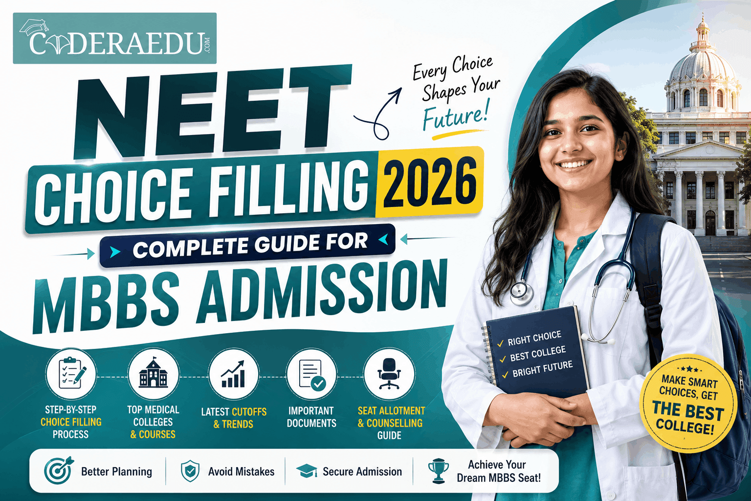 Student filling NEET choice filling 2026 form for MBBS counselling