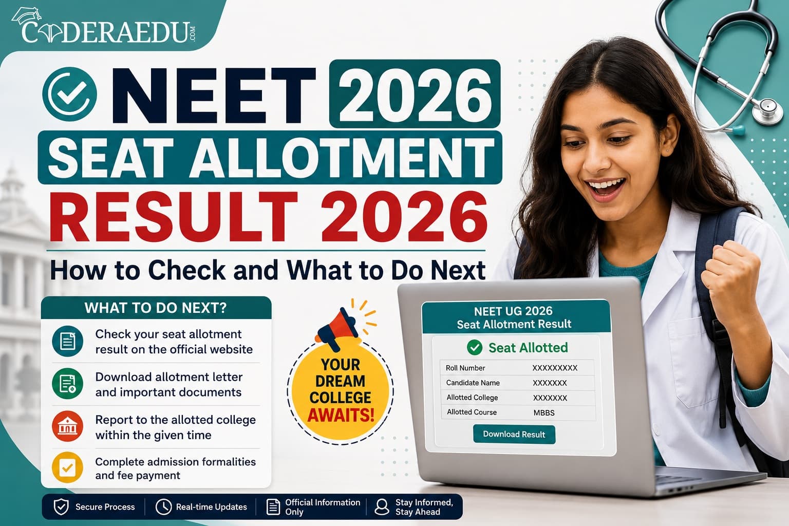 NEET UG 2026 seat allotment result check process