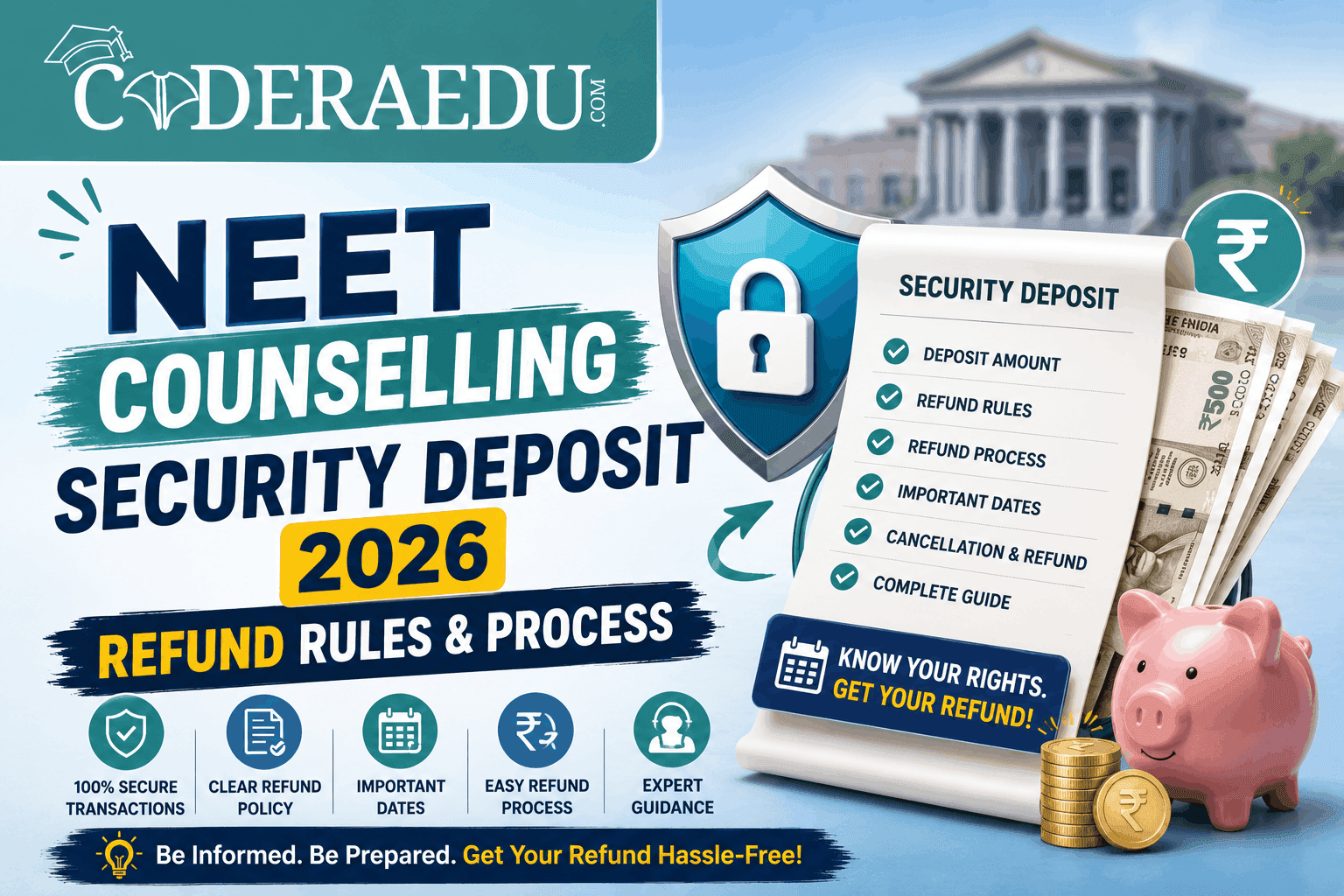 NEET Counselling Security Deposit 2026: Refund Rules & Process