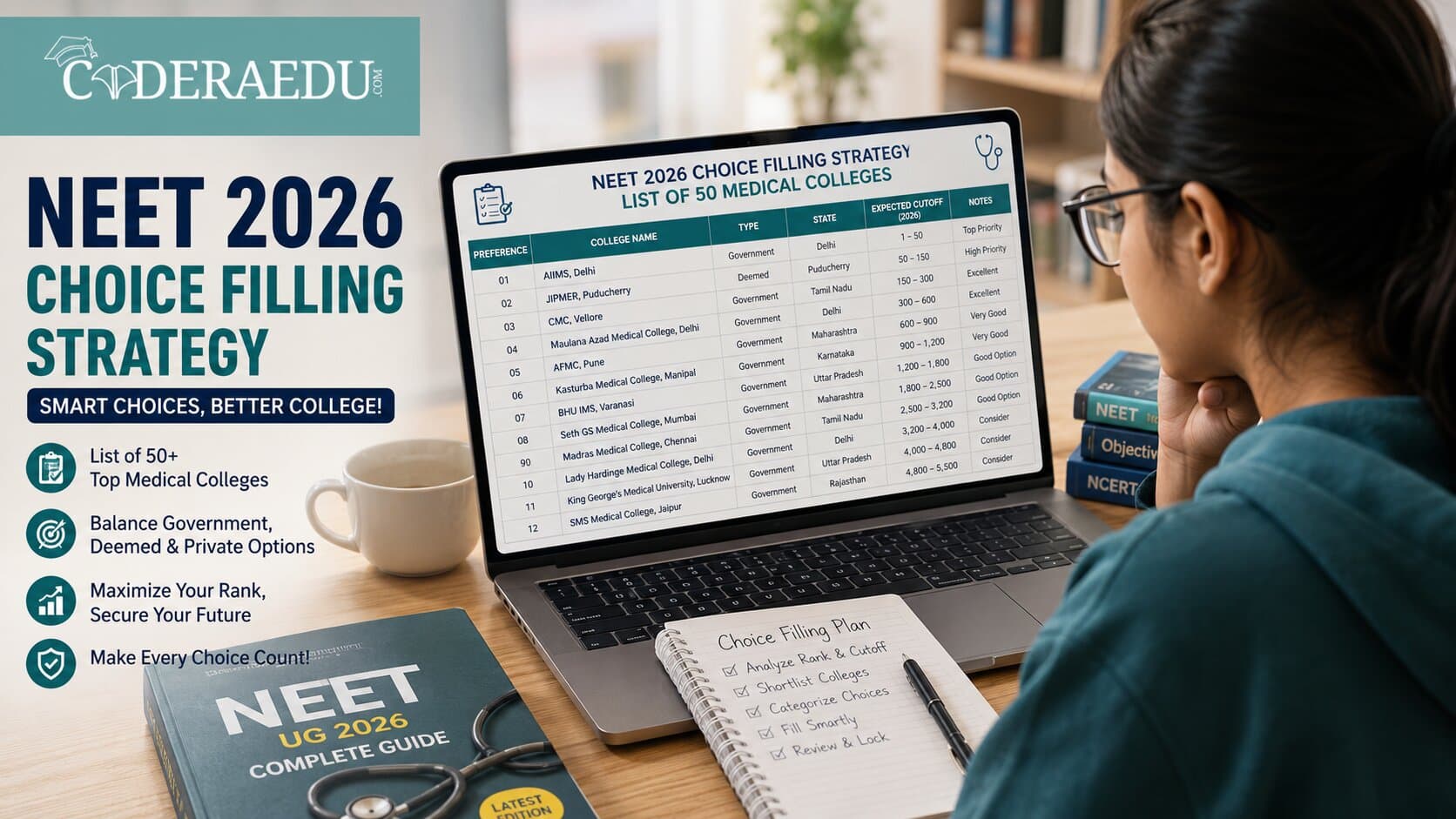 NEET 2026 Choice Filling Strategy — How to Fill 50 Colleges Smartly