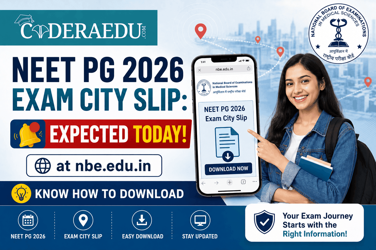 NEET PG 2026 Exam City Slip: Expected Today at natboard.edu.in, Know How to Download