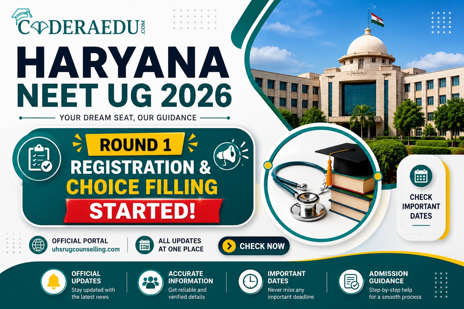 Haryana NEET UG Counselling 2026: Round 1 Registration & Choice Filling Started, Check Dates