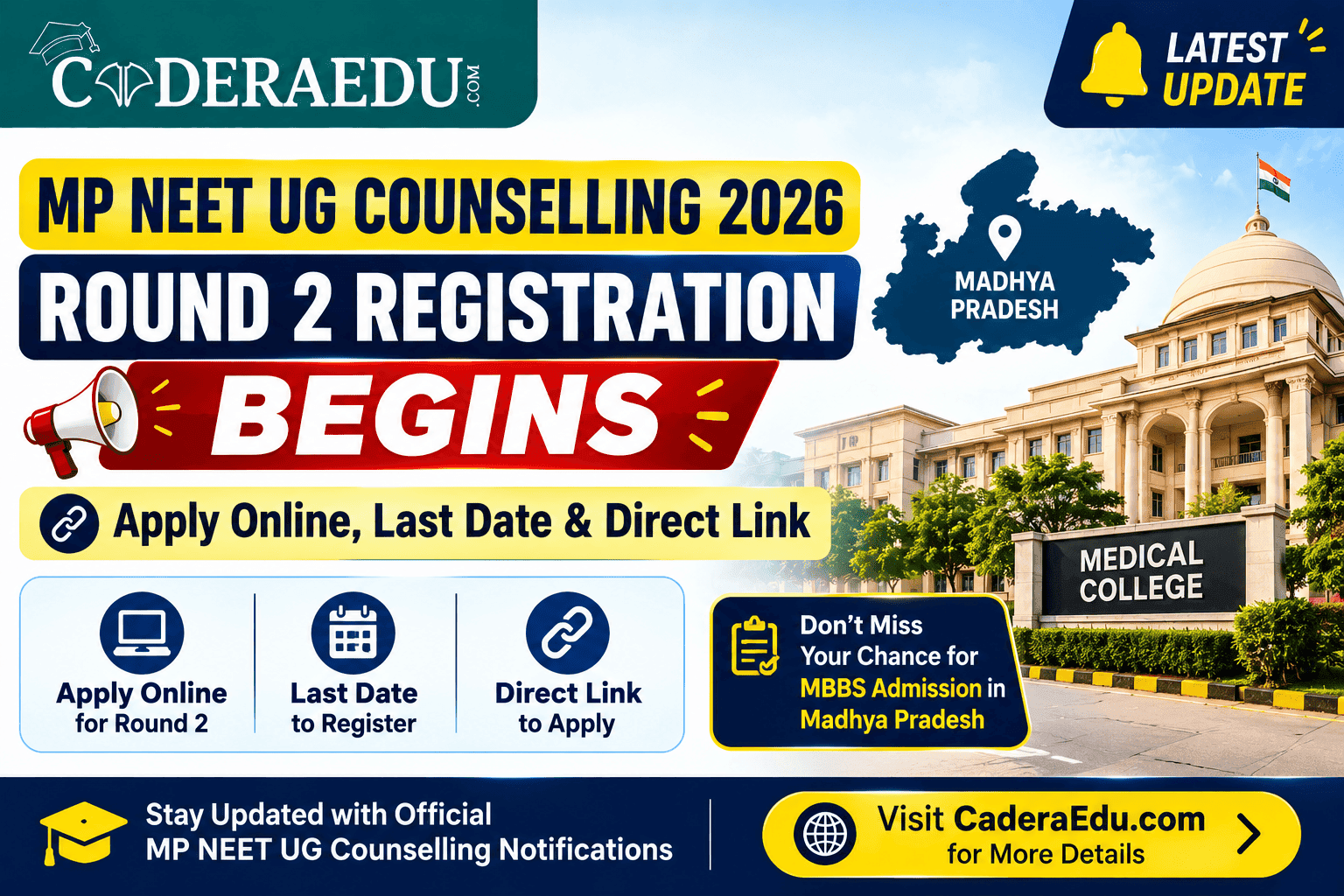 MP NEET UG Counselling 2026 Round 2 Registration Begins: Apply Online, Last Date & Direct Link