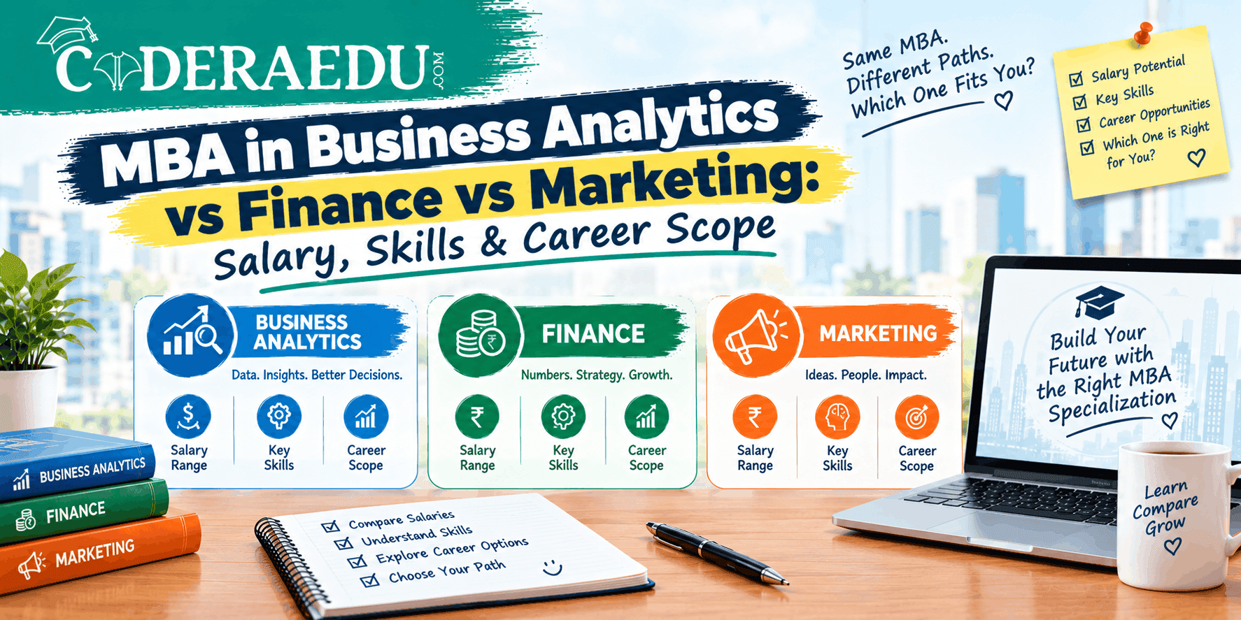 MBA in Business Analytics vs Finance vs Marketing: Salary, Skills & Career Scope