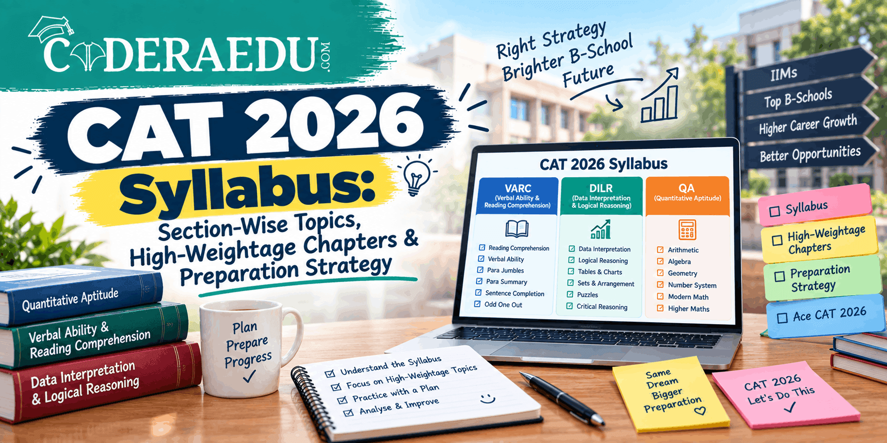 CAT 2026 Syllabus: Section-Wise Topics, High-Weightage Chapters & Preparation Strategy