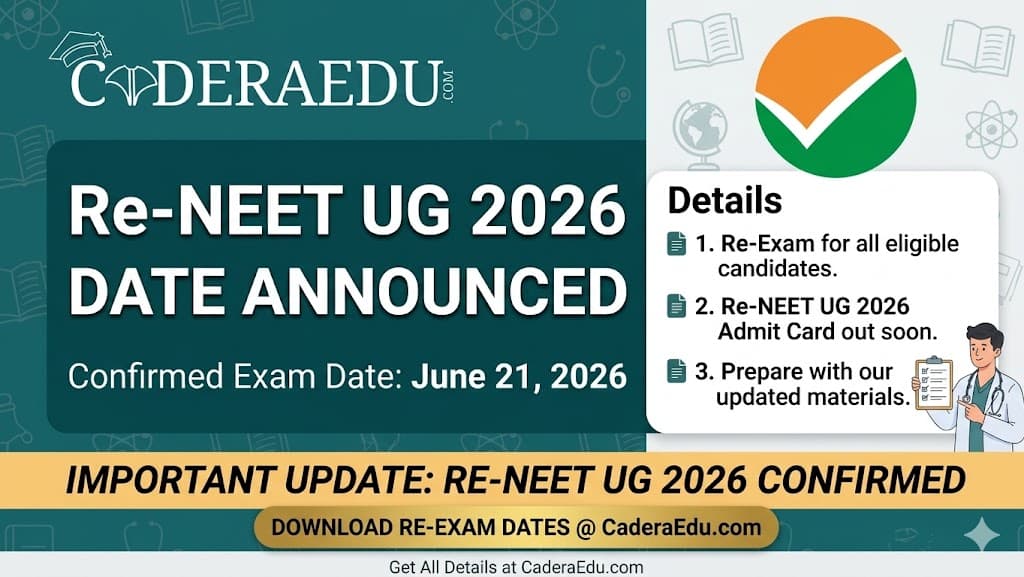 Re-NEET UG 2026 Date Announced – Exam on June 21