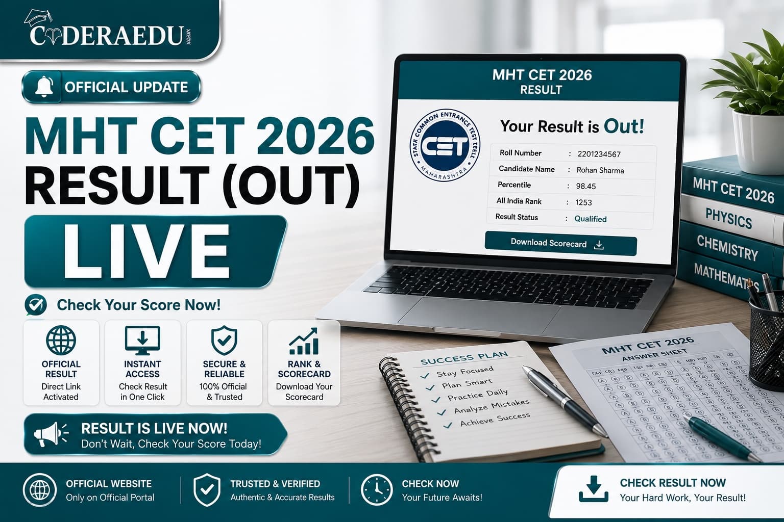 MHT CET 2026 Result (OUT) LIVE: PCB 1st Attempt Scorecard Released at cetcell.mahacet.org — Direct Download Link, Cutoff & Next Steps