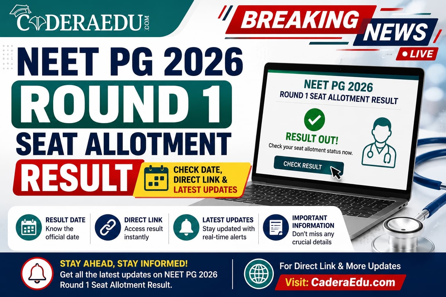 NEET PG 2026 Round 1 Seat Allotment Result OUT: Direct Link, Allotted Seats, Reporting Dates & Latest Updates