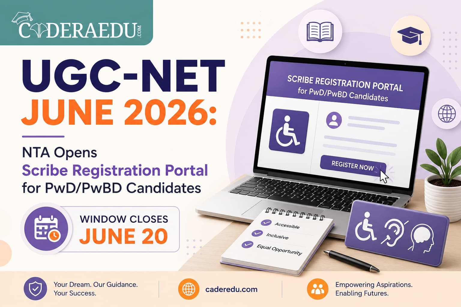UGC-NET June 2026: NTA Opens Scribe Registration Portal for PwD/PwBD Candidates Window Closes June 20