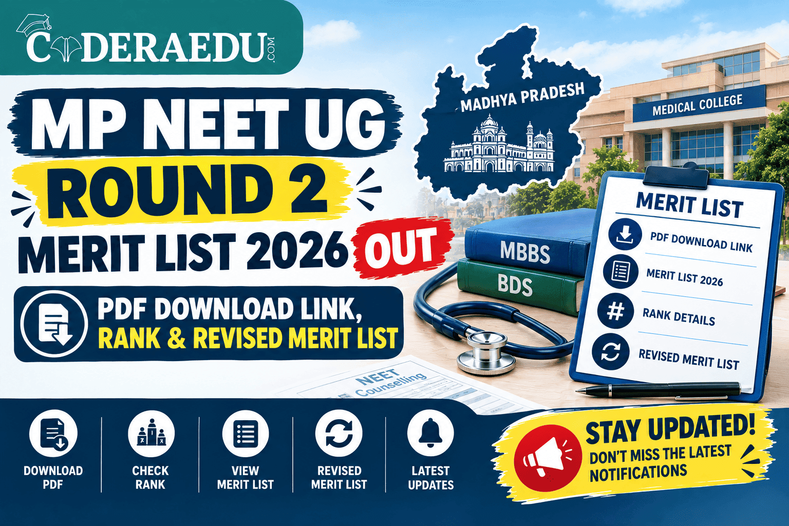 MP NEET UG Round 2 Merit List 2026 OUT: PDF Download Link, Rank & Revised Merit List