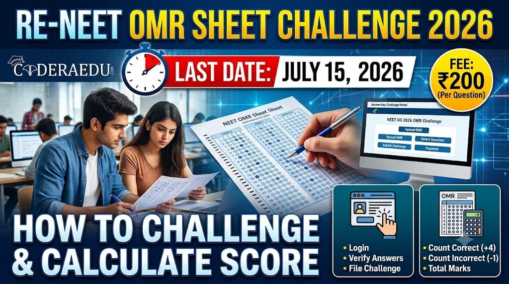 Re-NEET OMR Sheet Challenge 2026: Last Date July 15, ₹200 Fee, How to Challenge & Calculate Score