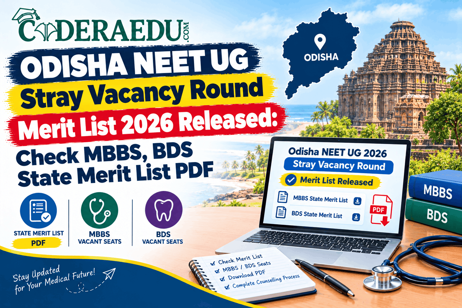 Odisha NEET UG Stray Vacancy Round Merit List 2026 Released: Check MBBS, BDS State Merit List PDF