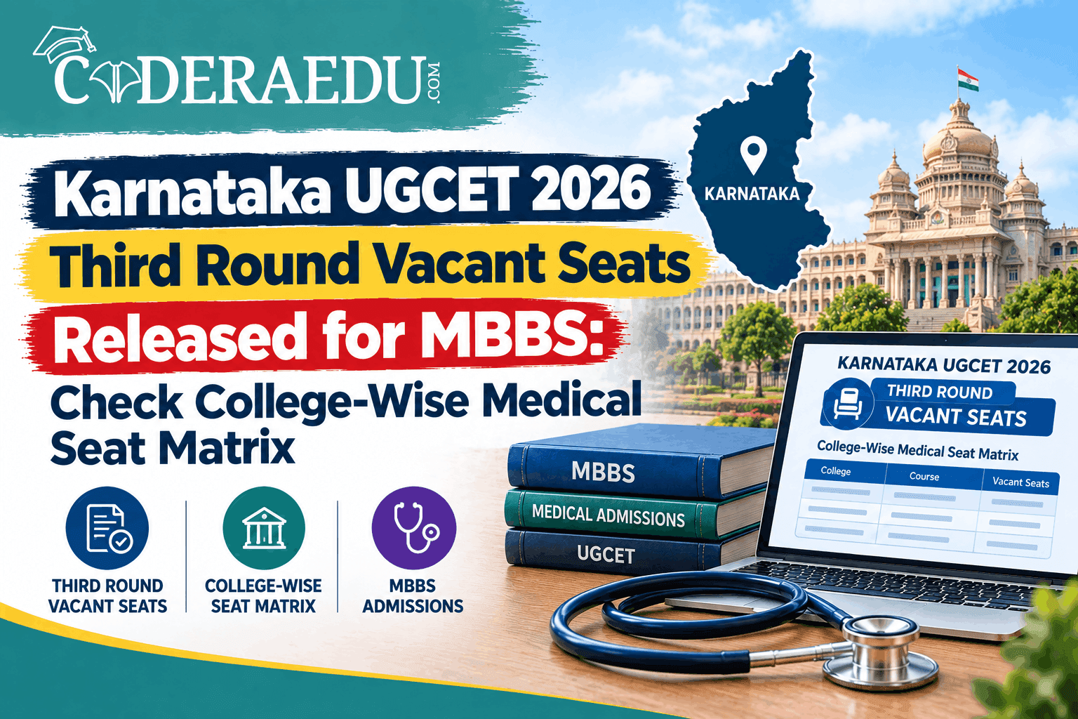 Karnataka UGCET 2026 Third Round Vacant Seats Released for MBBS: Check College-Wise Medical Seat Matrix