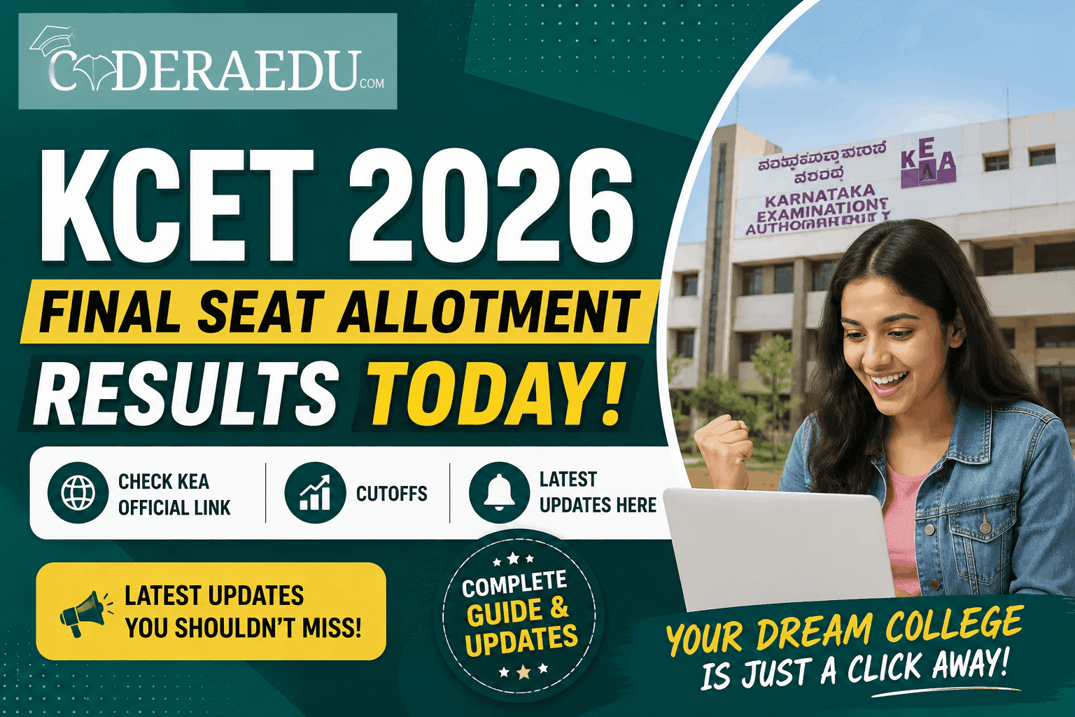 KCET 2026 Final Seat Allotment Results Today: Check KEA Official Link, Cutoffs, and Latest Updates Here