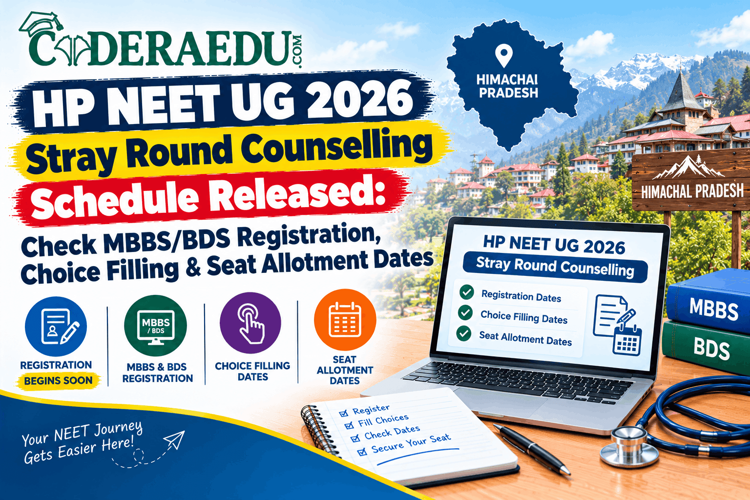 HP NEET UG 2026 Stray Round Counselling Schedule Released: Check MBBS/BDS Registration, Choice Filling & Seat Allotment Dates