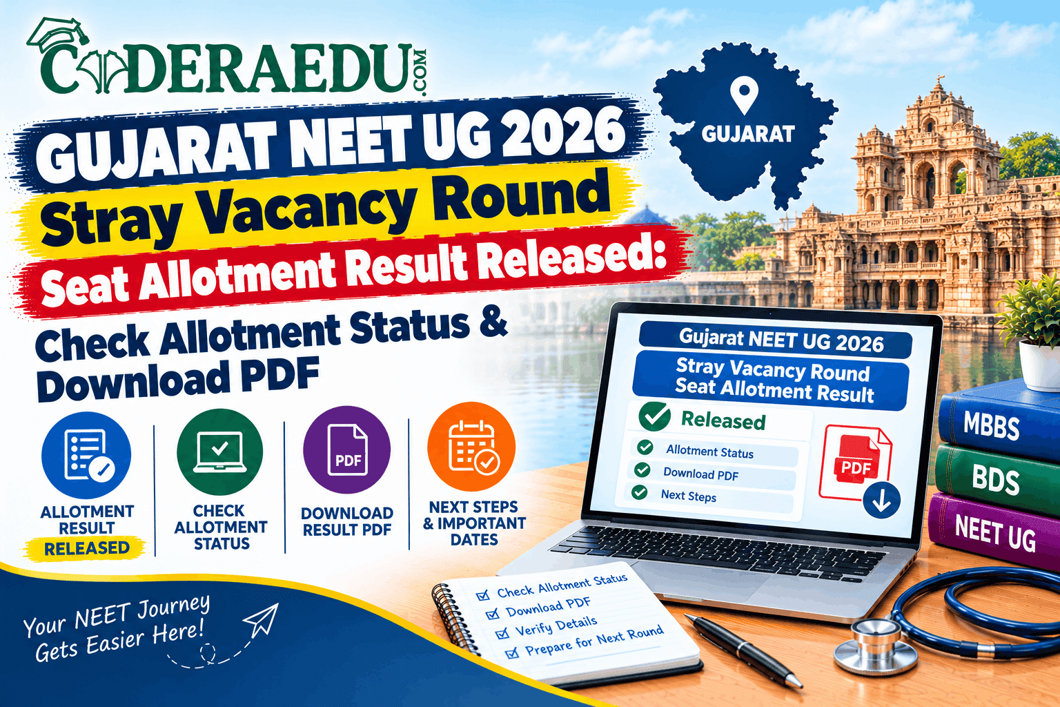 Gujarat NEET UG 2026 Stray Vacancy Round Seat Allotment Result Released: Check Allotment Status & Download PDF
