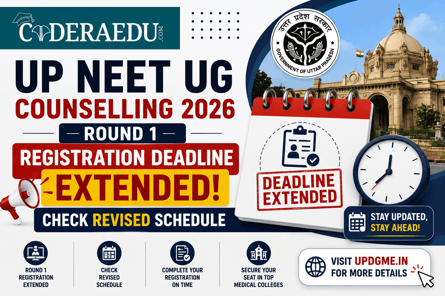 UP NEET UG Counselling 2026: Round 1 Registration Deadline Extended, Check Revised Schedule