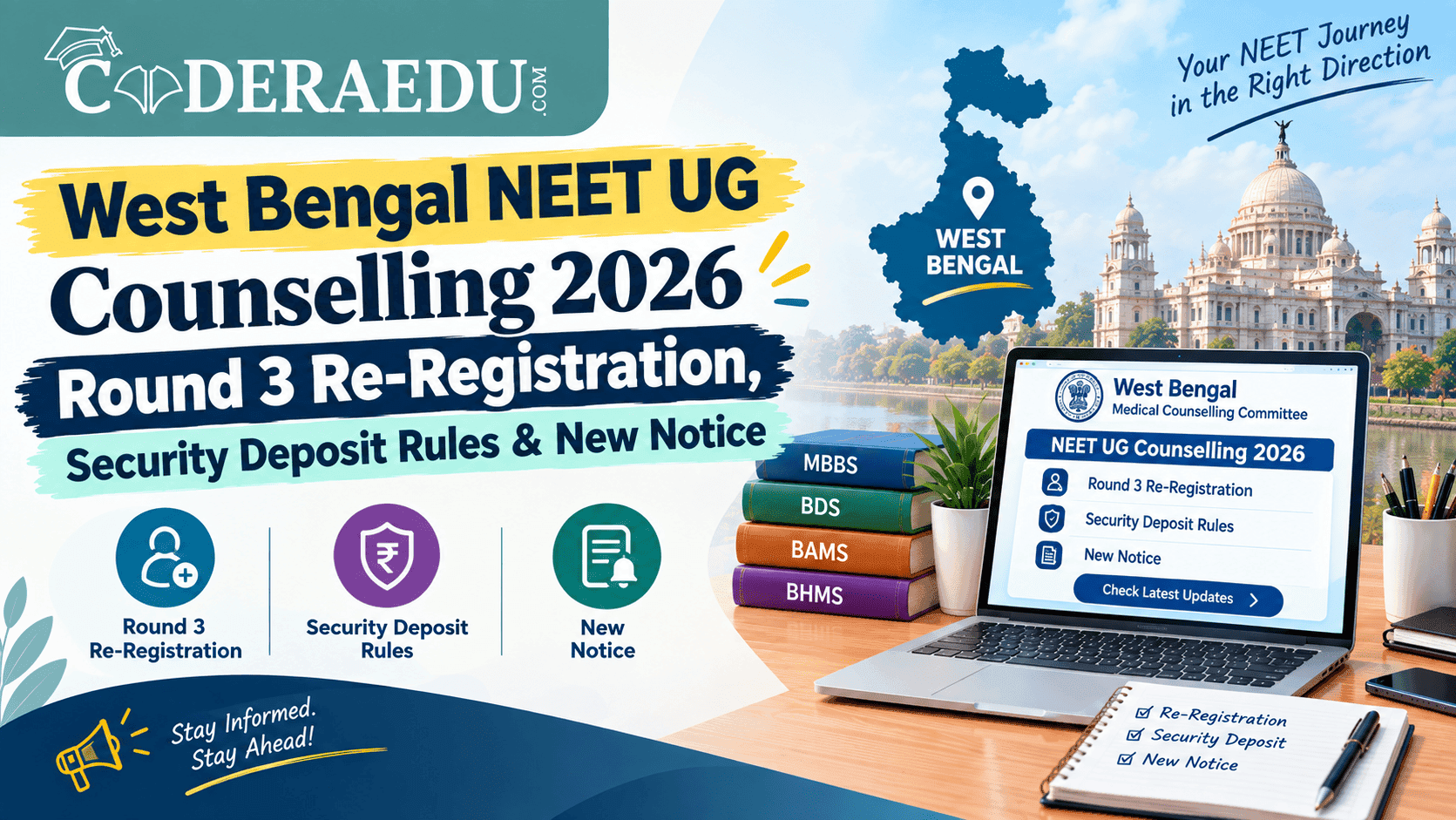 West Bengal NEET UG Counselling 2026: Round 3 Re-Registration, Security Deposit Rules & New Notice