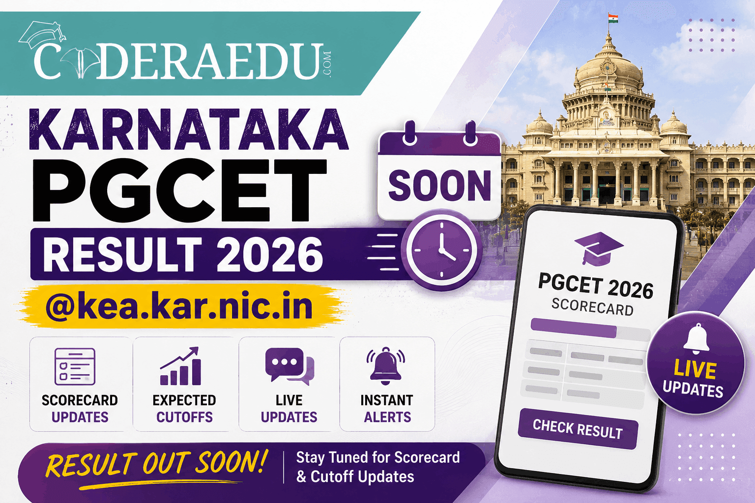 Karnataka PGCET Result 2026 @kea.kar.nic.in (SOON); Live Updates on Scorecard & Cutoffs