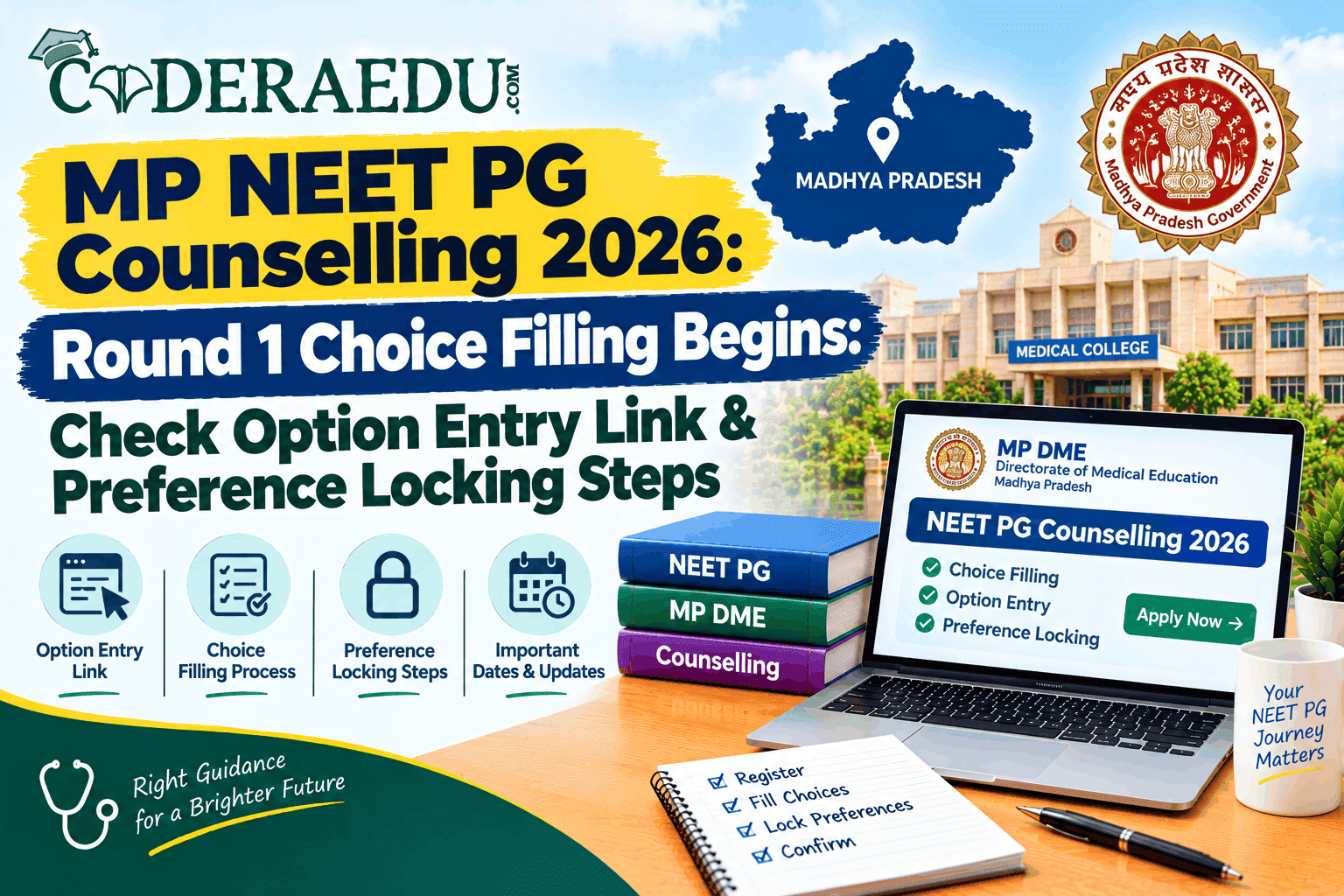 MP NEET PG Counselling 2026 Round 1 Choice Filling Begins: Check Option Entry Link & Preference Locking Steps