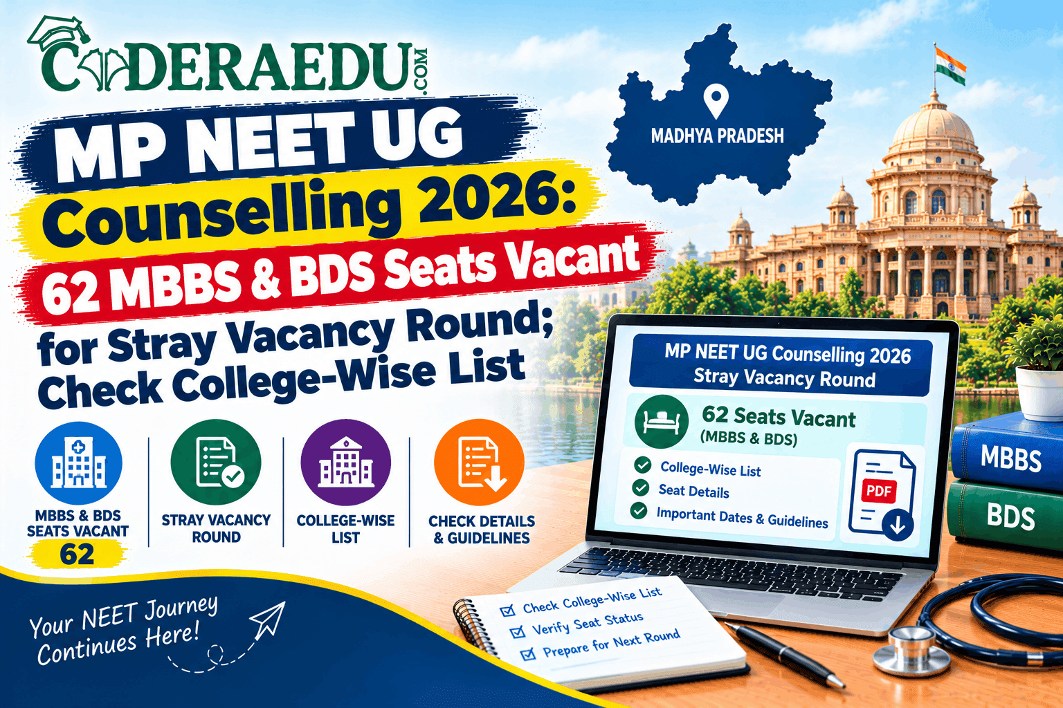 MP NEET UG Counselling 2026: 62 MBBS & BDS Seats Vacant for Stray Vacancy Round; Check College-Wise List