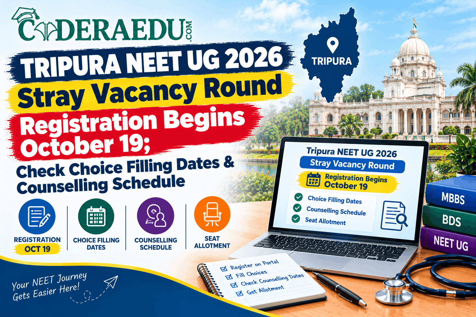 Tripura NEET UG 2026 Stray Vacancy Round Registration Begins October 19; Check Choice Filling Dates & Counselling Schedule