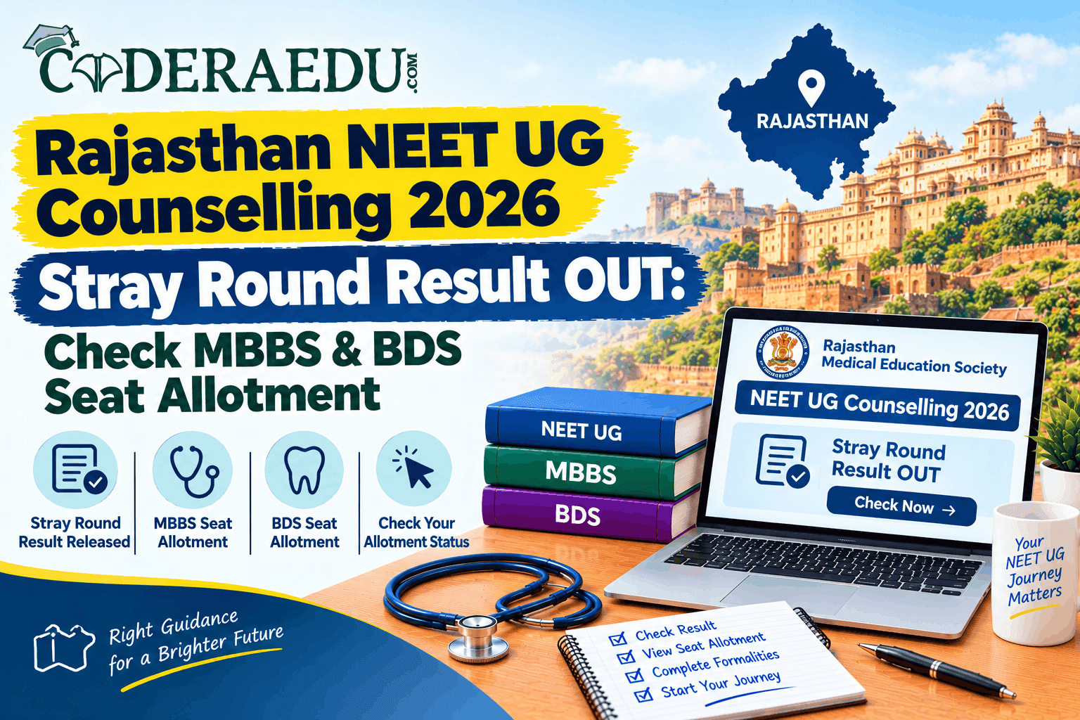 Rajasthan NEET UG Counselling 2026 Stray Round Result OUT: Check MBBS & BDS Seat Allotment