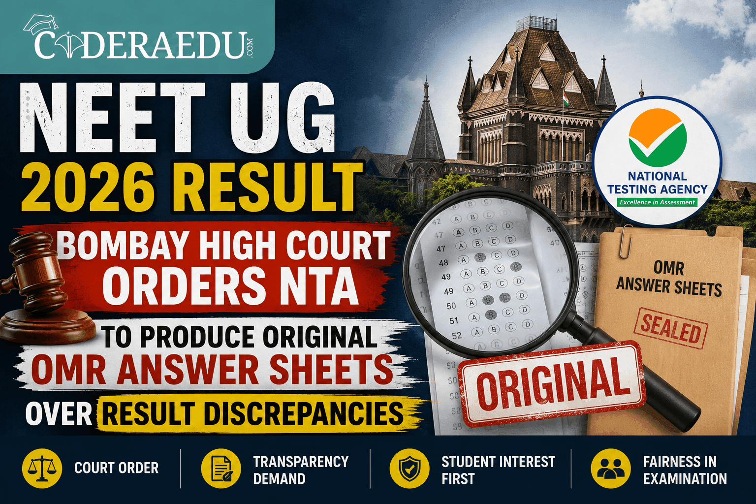 NEET UG 2026 Result: Bombay High Court Orders NTA to Produce Original OMR Answer Sheets Over Result Discrepancies
