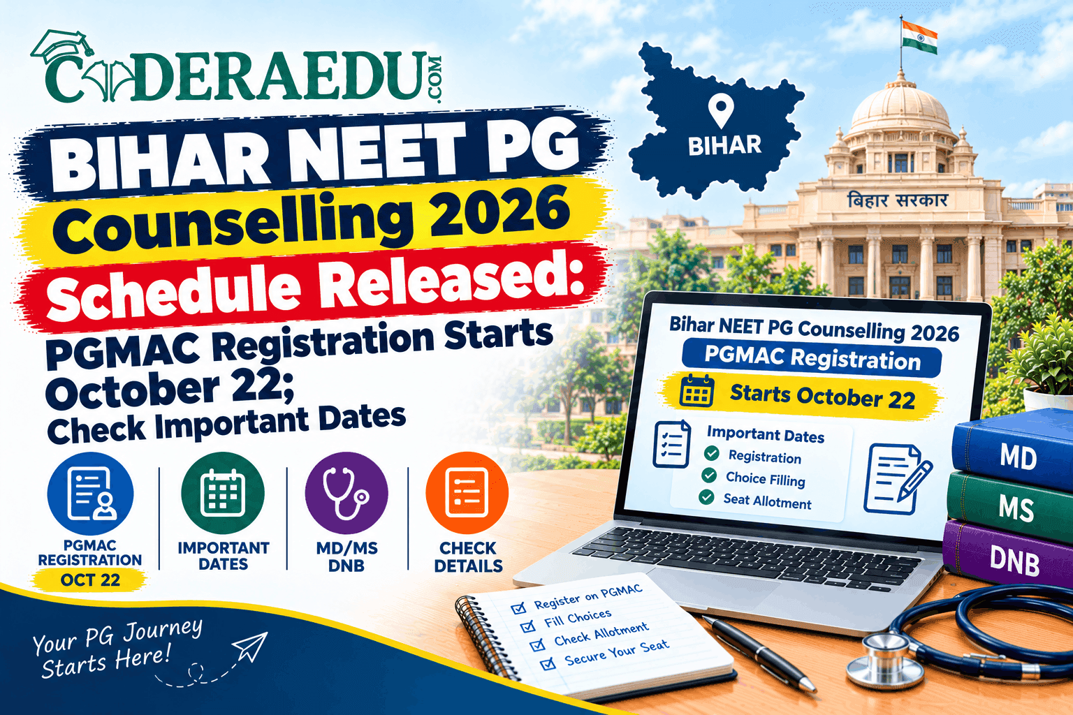 Bihar NEET PG Counselling 2026 Schedule Released: PGMAC Registration Starts October 22; Check Important Dates