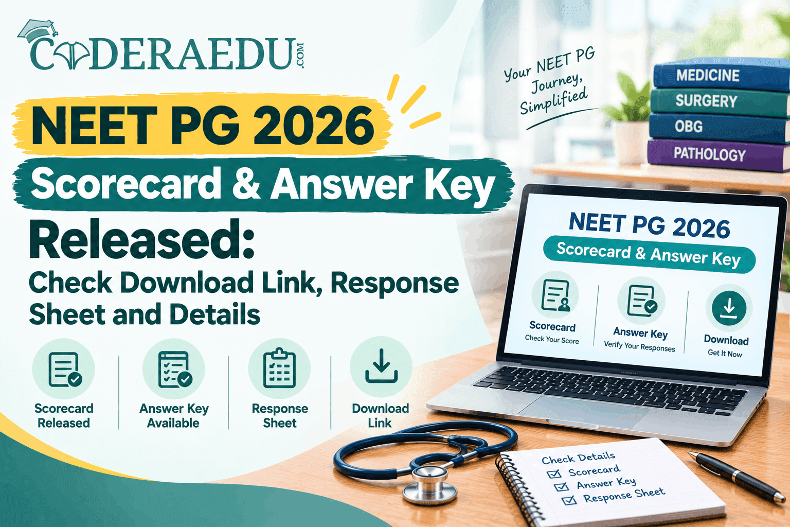 NEET PG 2026 Scorecard & Answer Key Released: Check Download Link, Response Sheet and Details